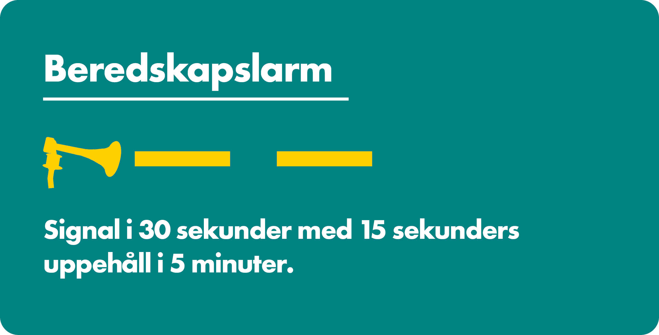 Illustration över hur signalen för beredskapslarm låter.